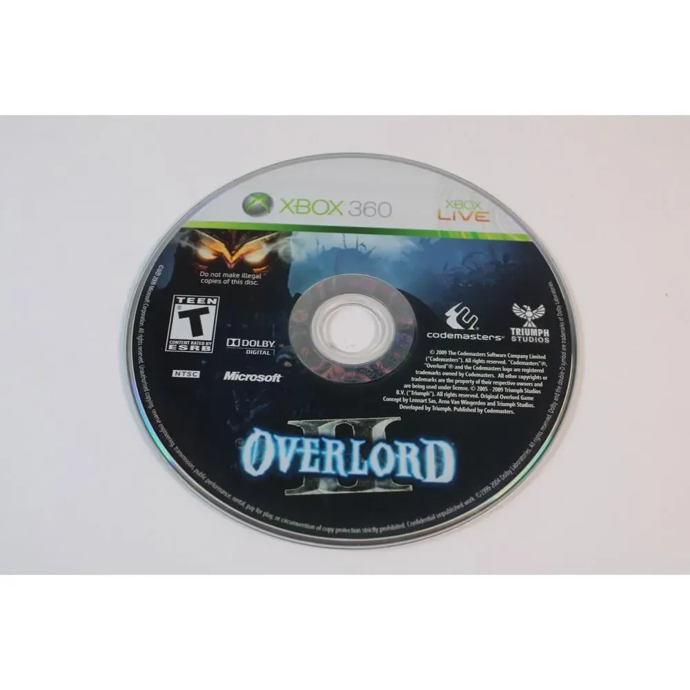 Overlord II 2 (Microsoft Xbox 360, 2009) Authentic, game only, Tested/Works